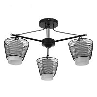 Люстра потолочная трехрожковая Е27 Черная картинка 